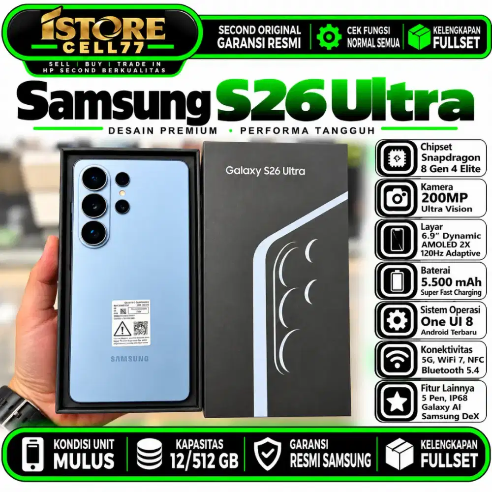 SECOND SAMSUNG S26 ULTRA 12/512 Garansi Resmi Samsung