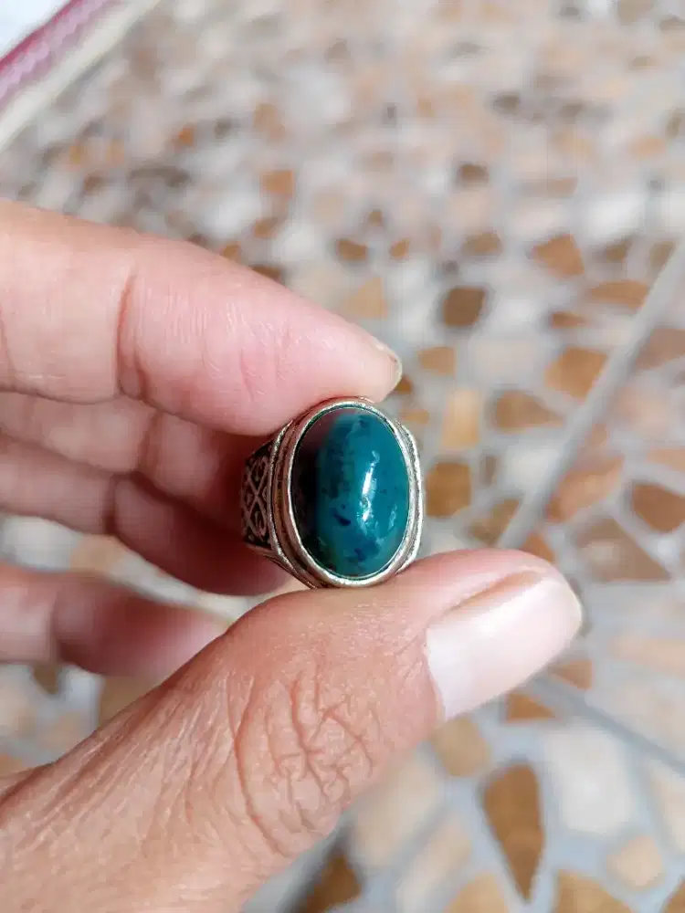 Batu Cincin Akik Permata Natural Chrysocolla Chalcedony Bacan Doko