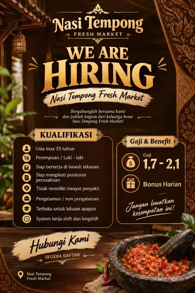 Dibuka kembali info loker di fm bintaro