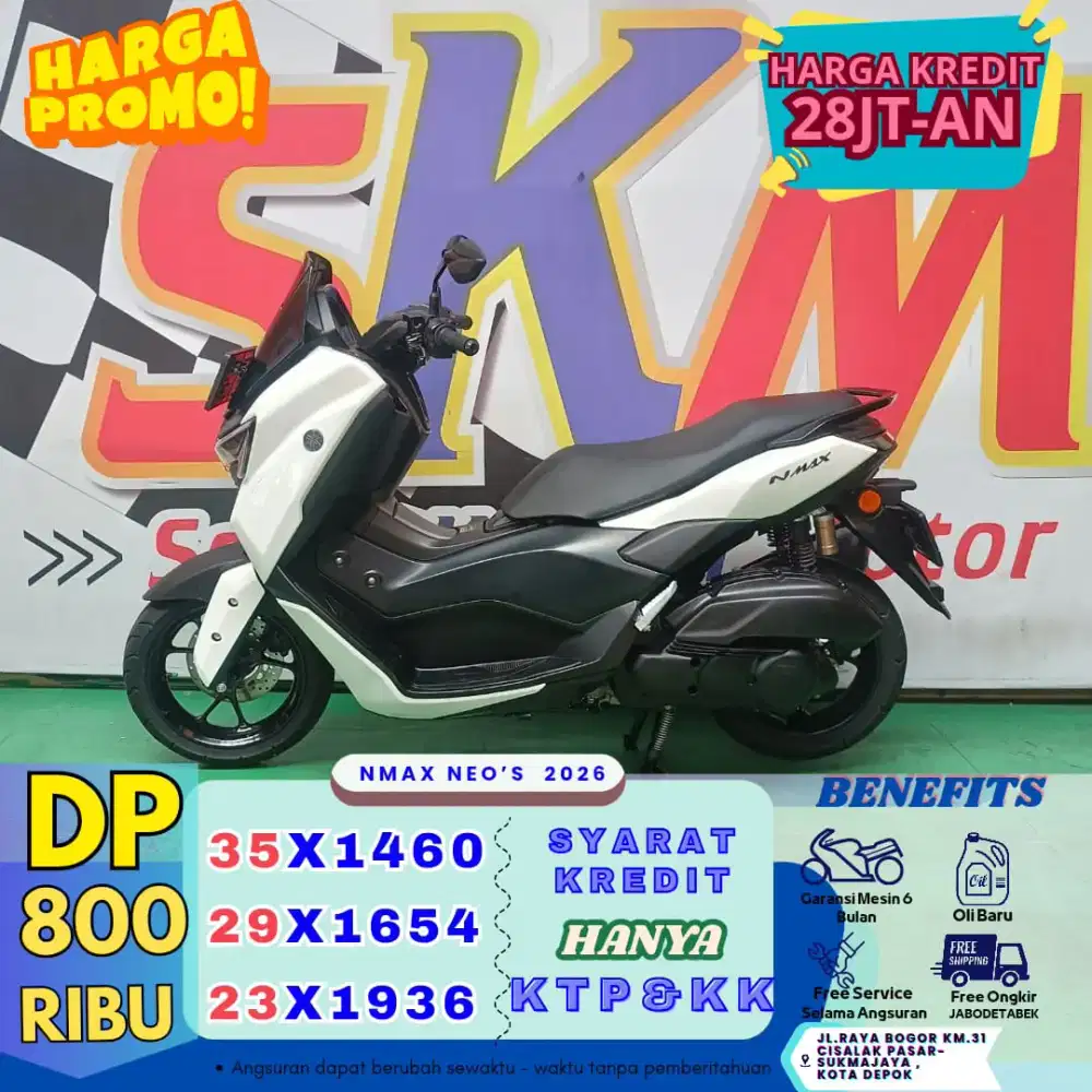 DP 800rb gratis pajak hidup Yamaha Nmax Neo S th 2026 cash/credit