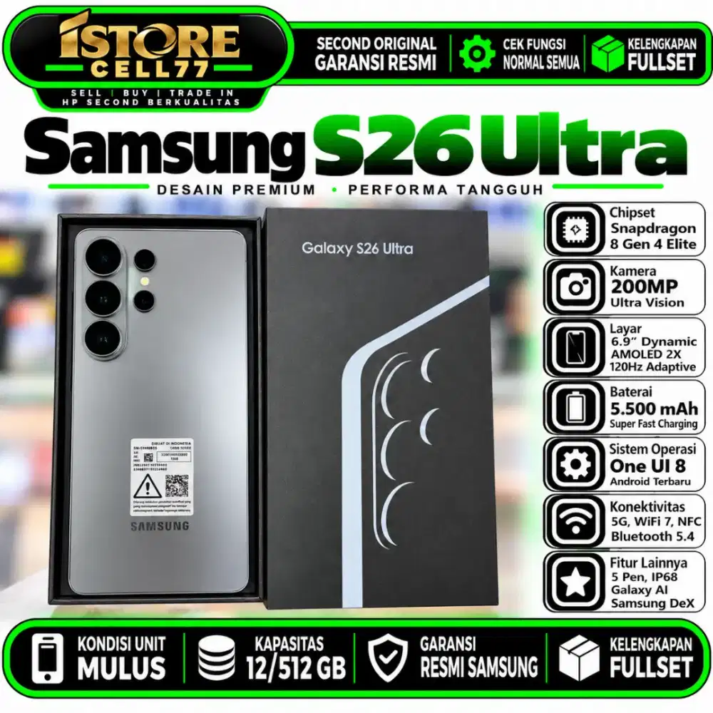 SECOND SAMSUNG S26 ULTRA 12/512 Garansi Resmi Samsung
