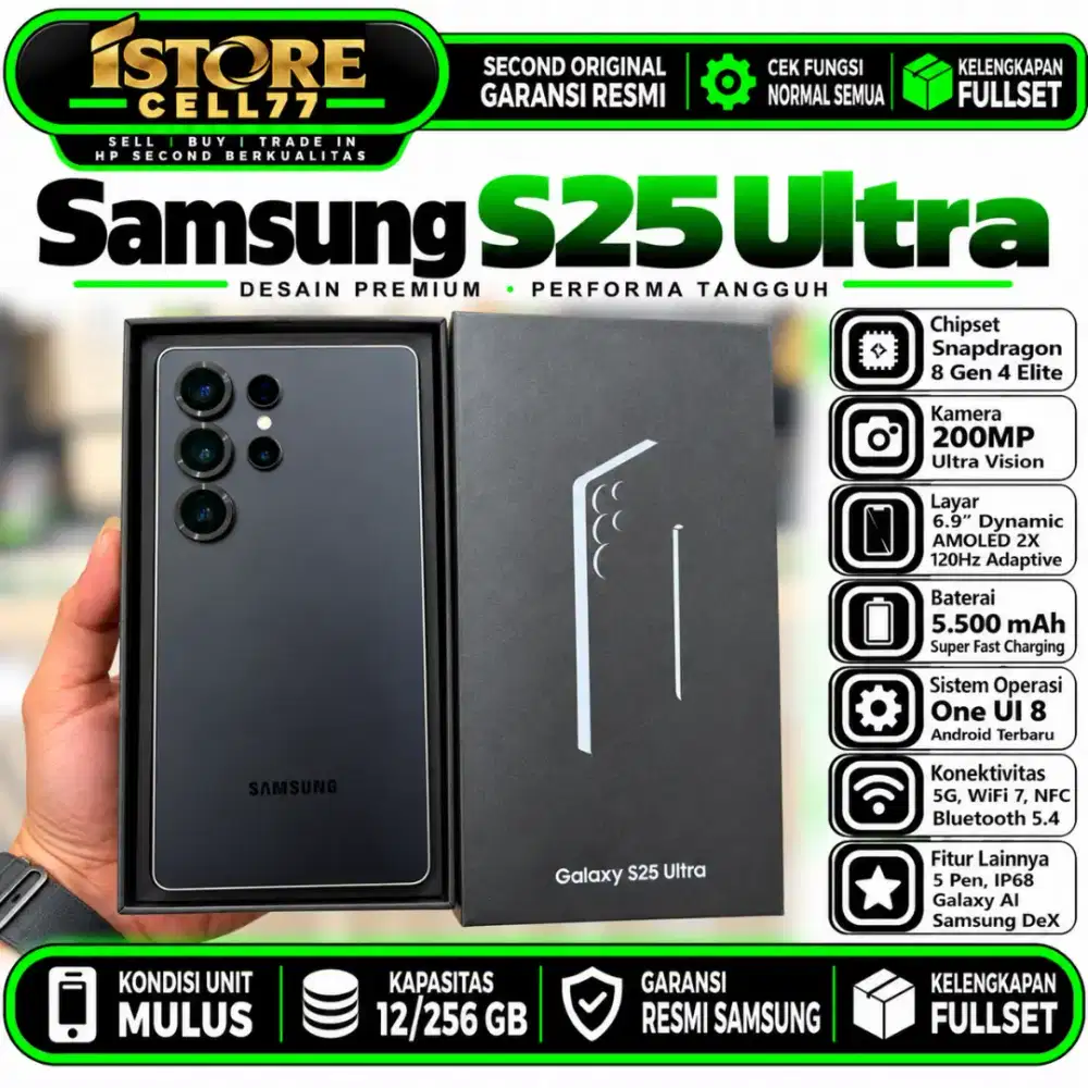 SECOND SAMSUNG S25 ULTRA 12/512 Garansi Resmi Samsung