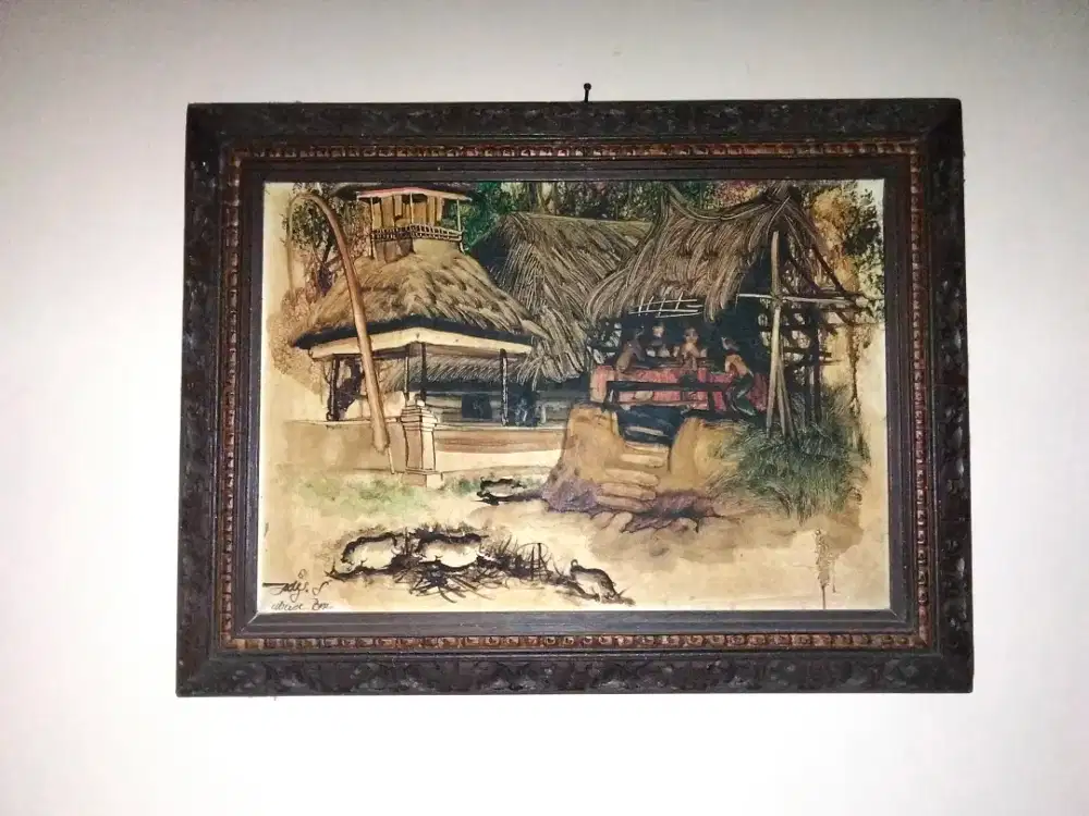 Lukisan Antik Vintage Ubud Bali 1981 Karya Ady S. (Original Canvas)