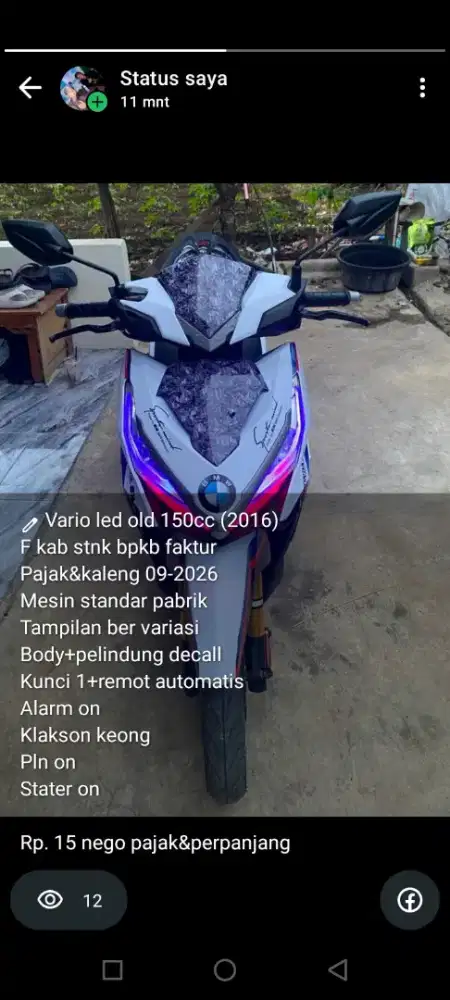 Honda Vario Led Old Cbs Iss 150cc (2016)