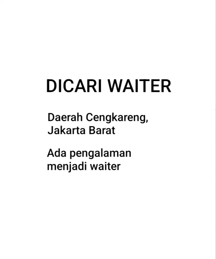 Waiter untuk restoran