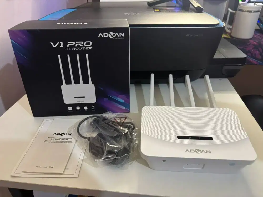 ADVAN CPE V1 MODEM WIFI ROUTER 4G LTE FULLSET MULUS SEPERTI BARU