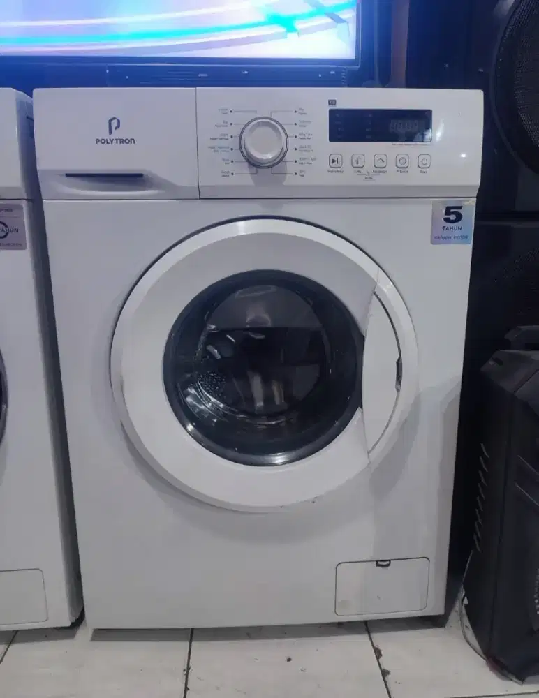 MESIN CUCI 1 TABUNG FRONT LOADING POLYTRON WONDER WASH SERIES PFL 7051