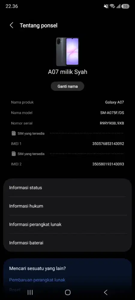 Hp android samsung A07