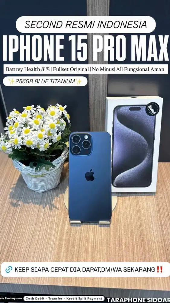 IPHONE 15PM 256GB EX RESMI INDO