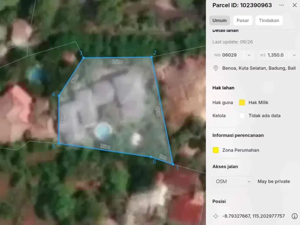 Tanah Murah Gedong Sari Nusa Dua Kuta Selatan Badung
