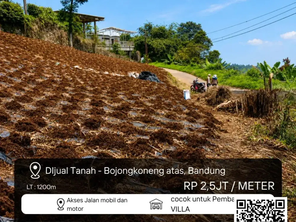 Dijual tanah dgn view kota di Bojongkoneng atas dekat Dago Ressort