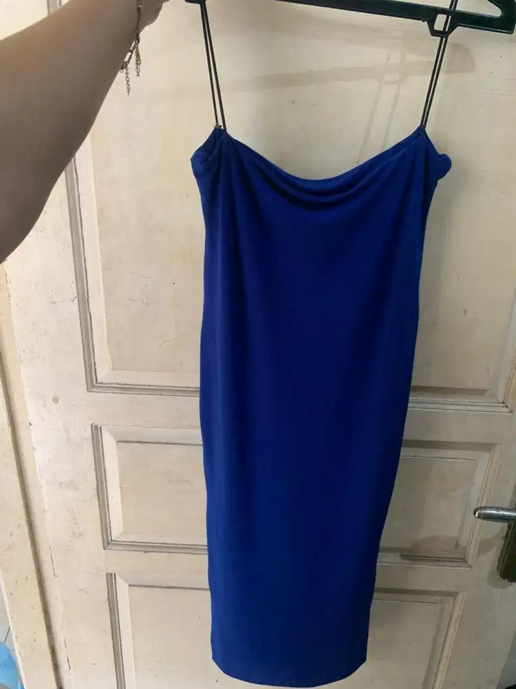 Dress navy tali spageti