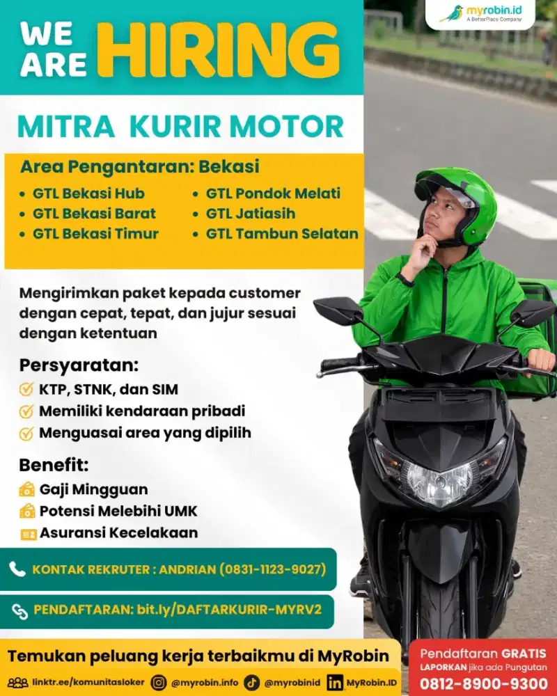 DIBUTUHKAN MITRA KURIR GTL ALL KOTA BEKASI