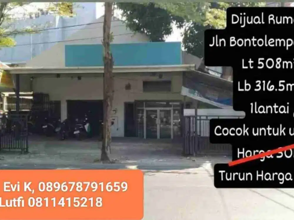 Dijual Rumah Jln Botolempangan Makassar