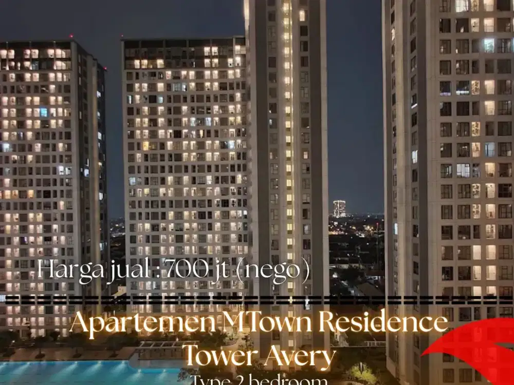 Dijual Apartemen M-Town Residence Tower Avery – 2 Bedroom