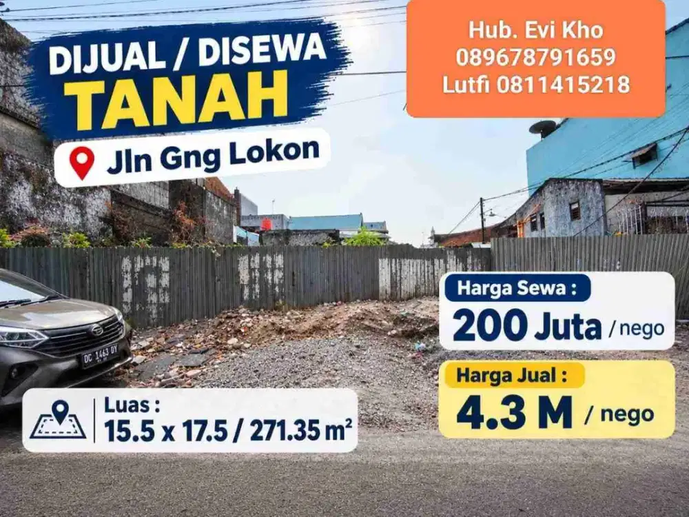 Dijual dan Disewakan Kavling di Jln G. Lokon Makassar