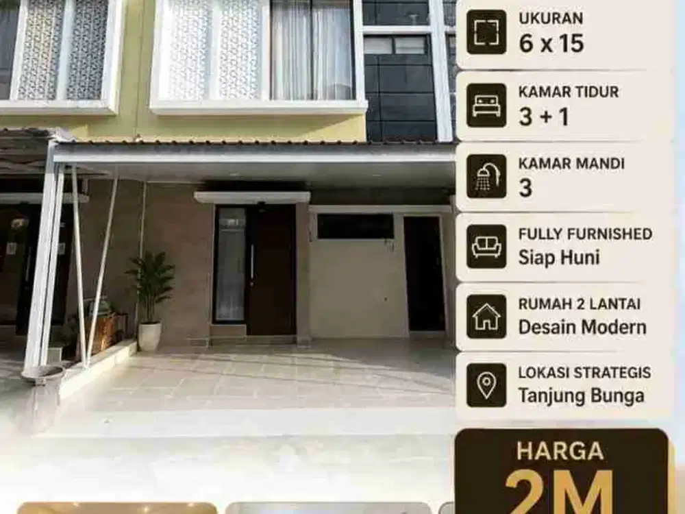 Dijual Rumah Cantik 2 lantai  di The Premier Tanjung Bunga Makassar