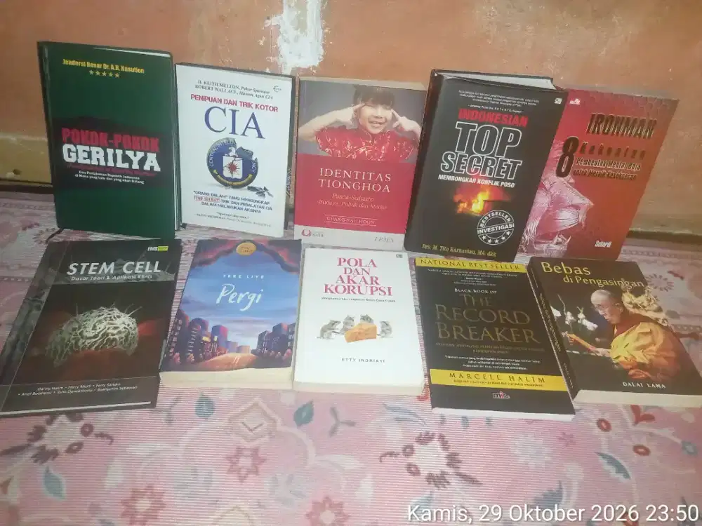 Ada total 75 buku tentang semuah hal hidup