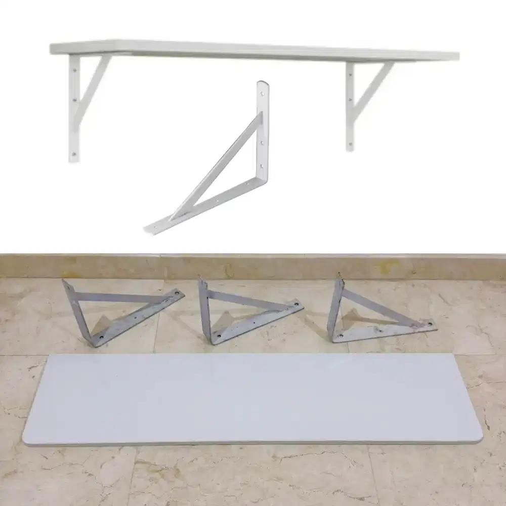 Papan Meja 120x30 + Siku Besi Tebal 5 mm Papan Ambalan Meja