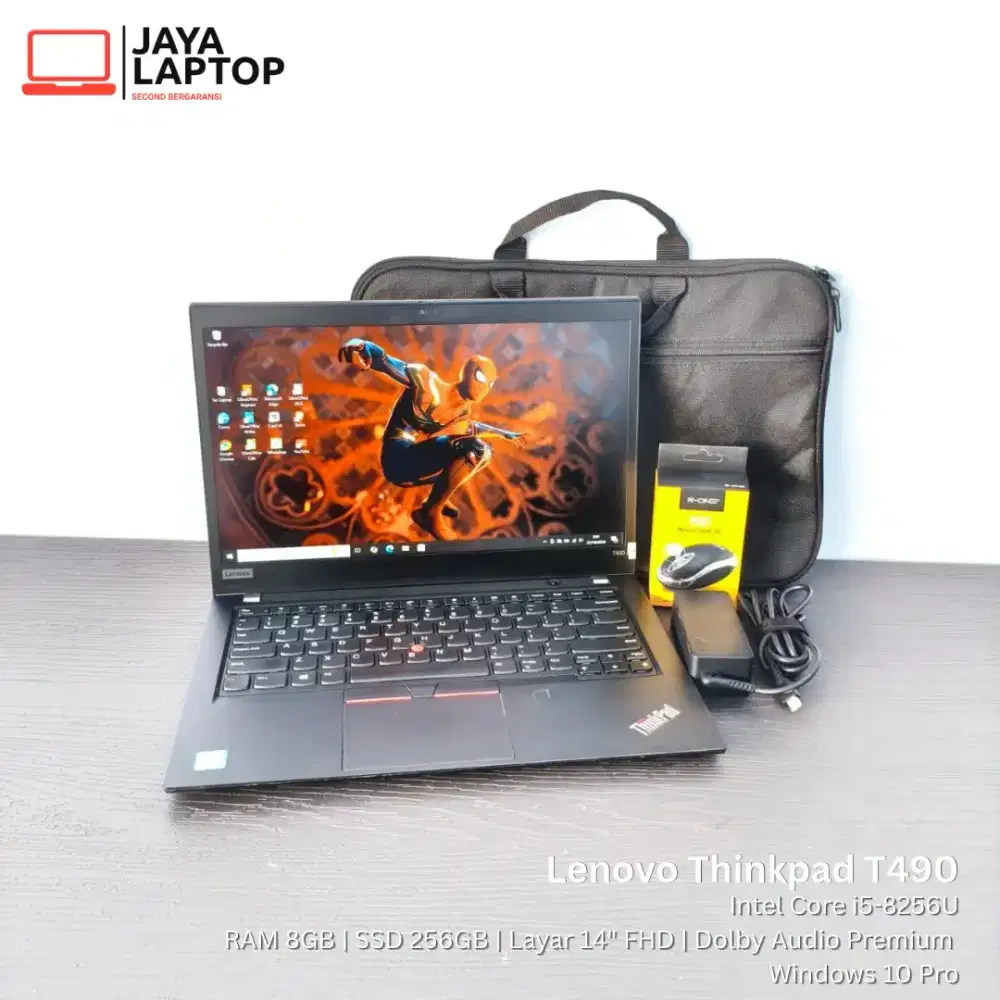 Lenovo Thinkpad T490 i5 Gen 8 RAM 8GB SSD 256GB Laptop Second Bekas