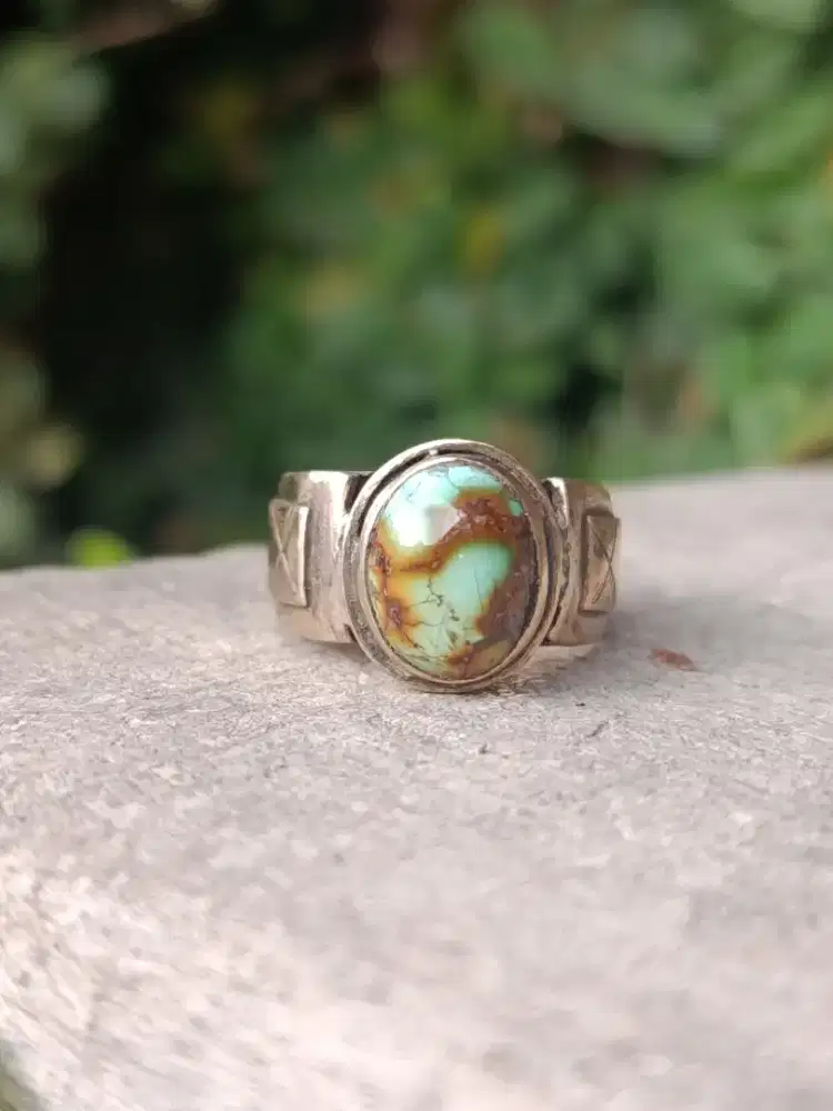 Batu Pirus Cincin kuningan size 6