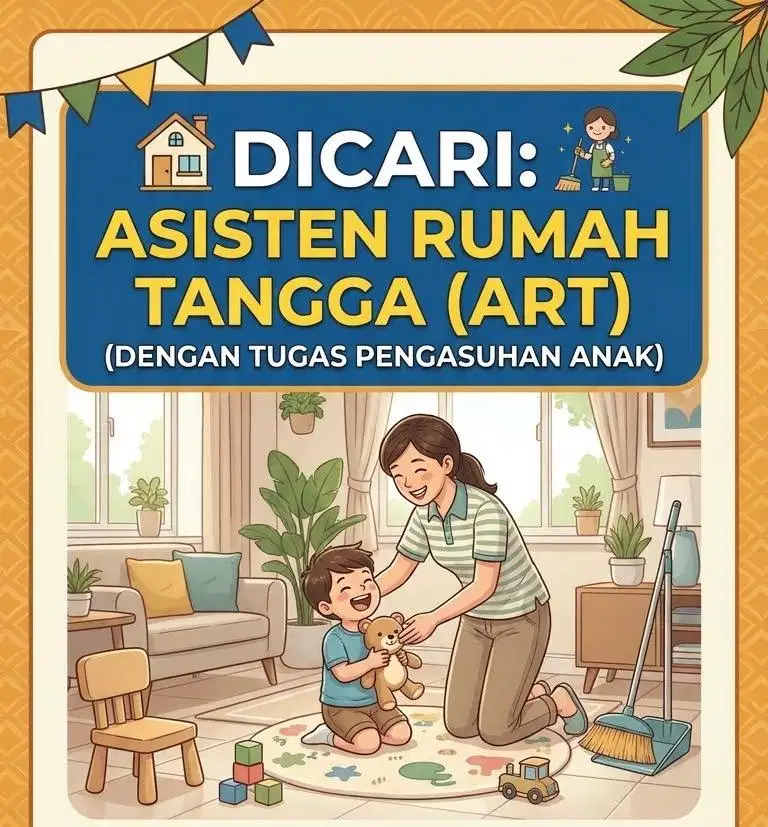 Dicari Asisten Rumah Tangga untuk Jaga anak Usia 4 tahun