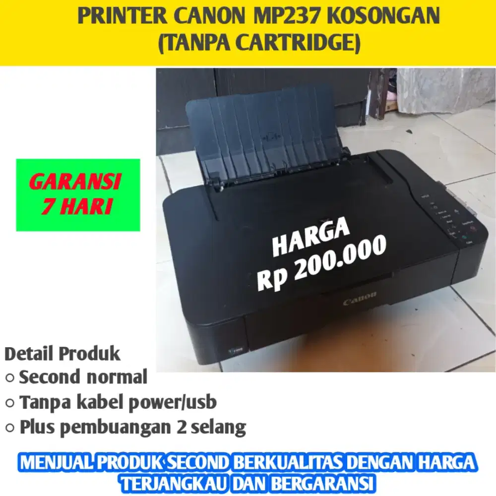 Printer canon mp237 dan cartridge pg810 cl811 siap pakai bisa cod