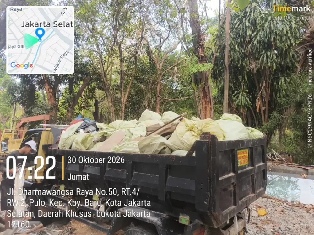 Jasa buang puing dan angkutan sampah proyek