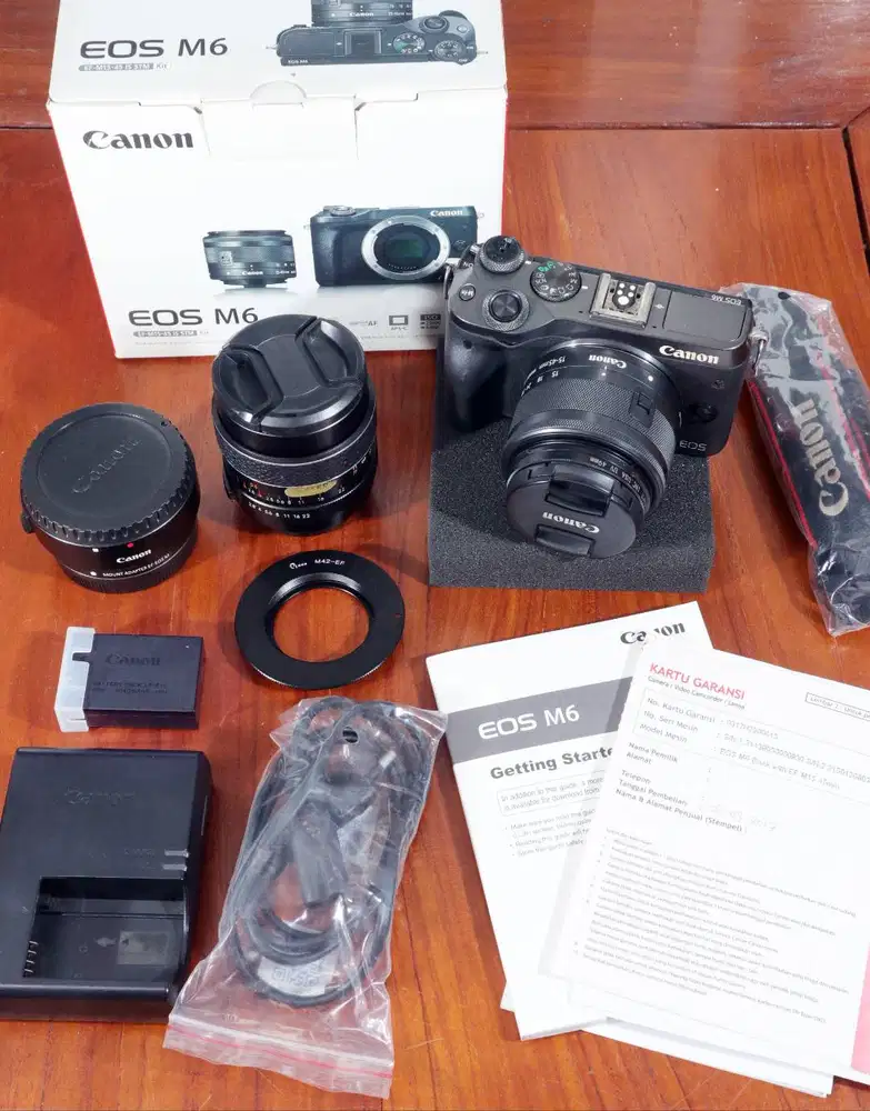 EOS M6 Kit 15-45mm Lengkap Normal BONUS
