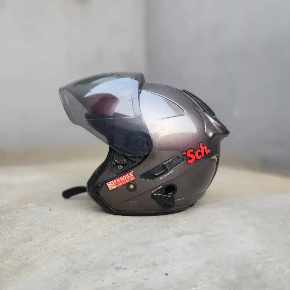 HELM HALF FACE KYT GALAXY SLIDE UKURAN L DOUBLE VISOR