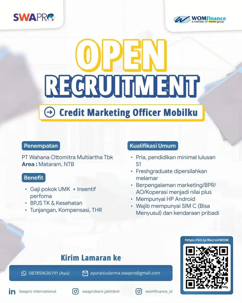 LOWONGAN CREDIT MARKETING OFFICER MOBILKU