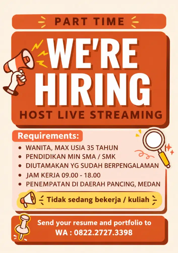 Dibutuhkan Host Live Streaming