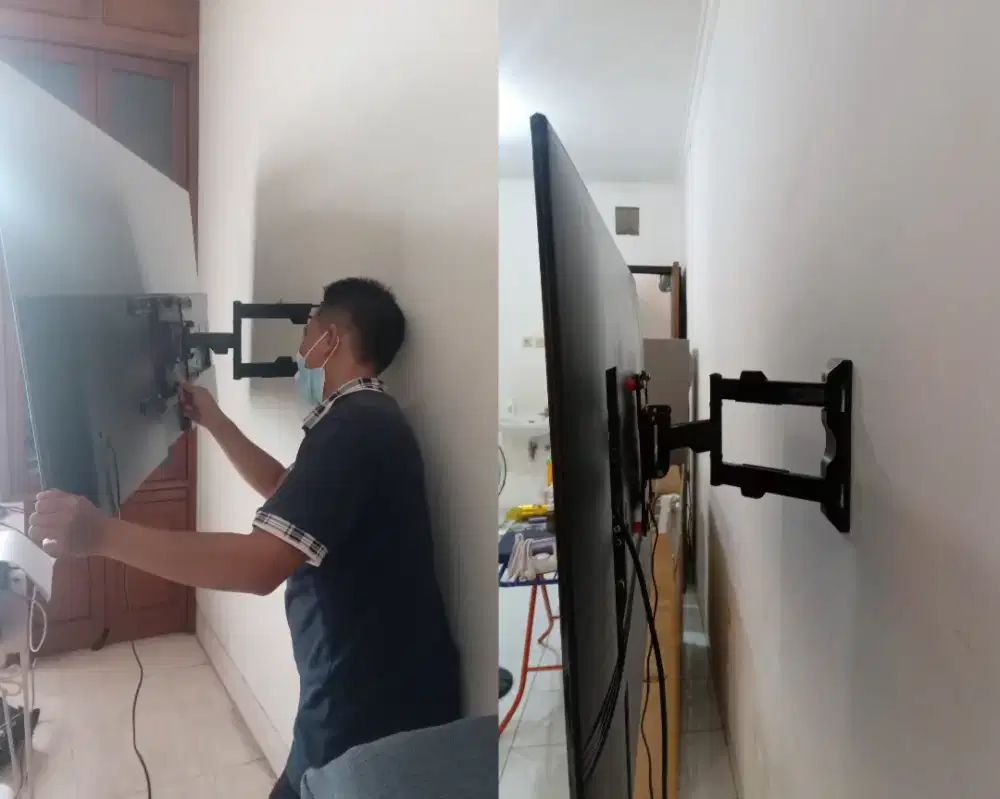 Braket swivel +pasang atau pasang saja terima rapih bracket led tv