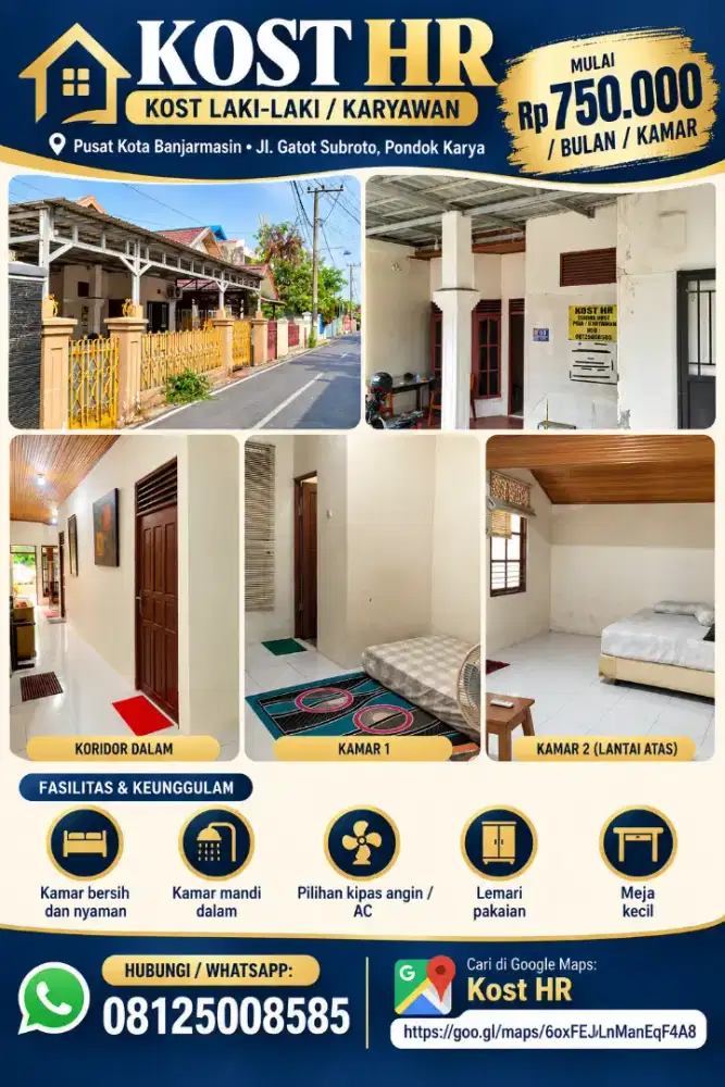 Kost khusus Laki laki /  Karyawan