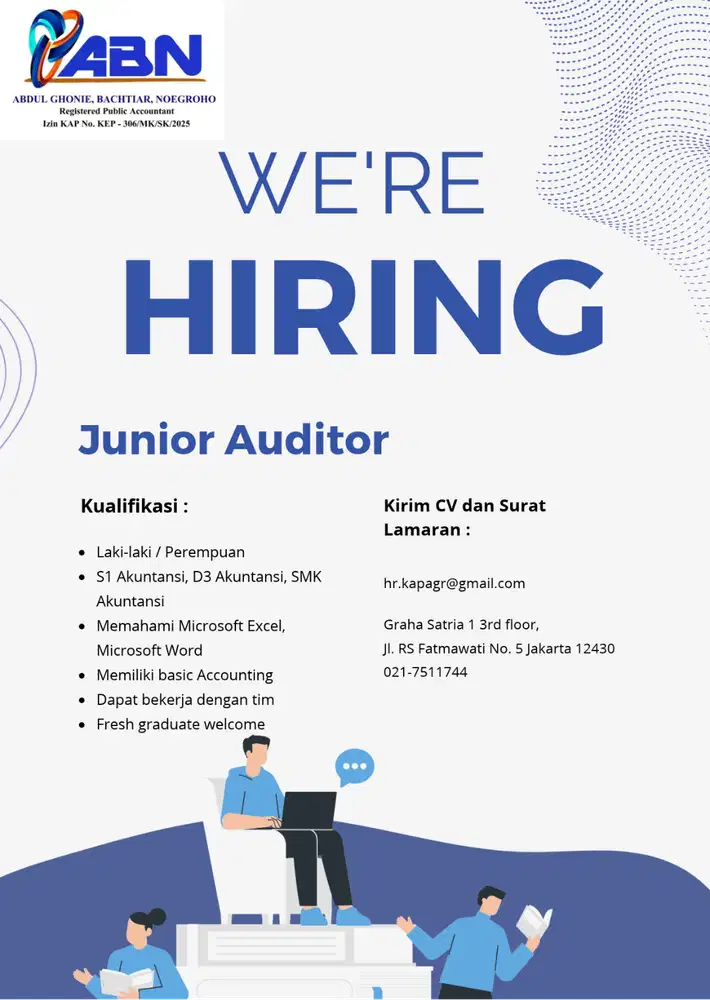 Lowongan Kerja Junior Auditor KAP Abdul Ghonie, Bachtiar, Noegroho