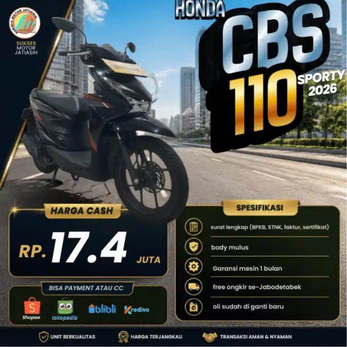HONDA BEAT SPORTY CBS 2026 PLAT JAKARTA KM MASIH 4 RIBUAN AJIB GASSS