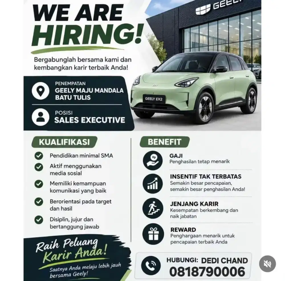 Sales Geely Batu Tulis
