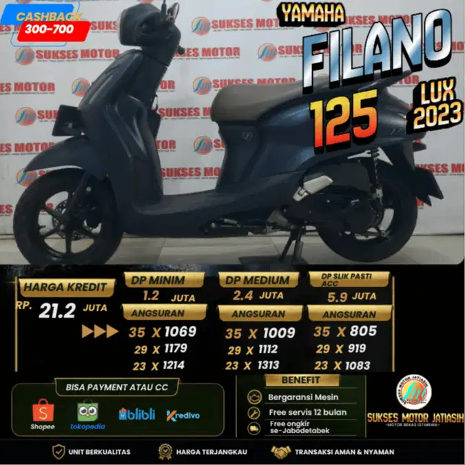 YAMAHA FILANO LUX 2023 KM MASIH RENDAH BISA CASH &KREDIT ATAU PAYLATER