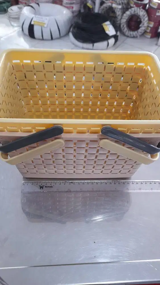 Keranjang Belanja Plastik Serbaguna Pegangan Kuat Multifungsi