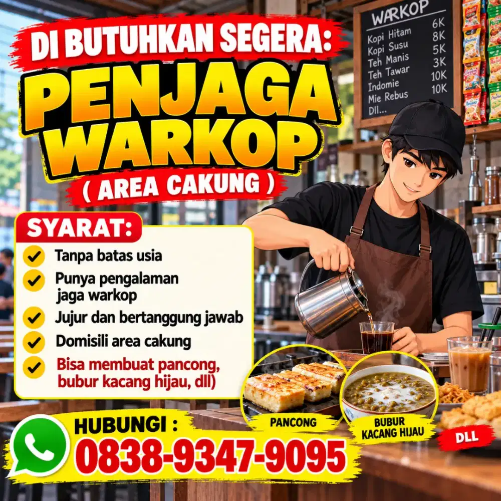 Di butuhkan penjaga warkop