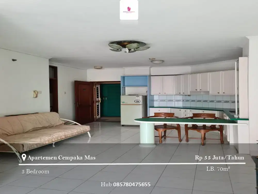 Disewakan Apartement Cempaka Mas 3BR Full Furnished