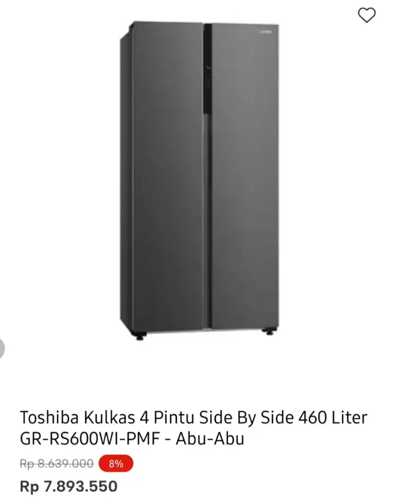 KULKAS TOSHIBA SBS 460liter