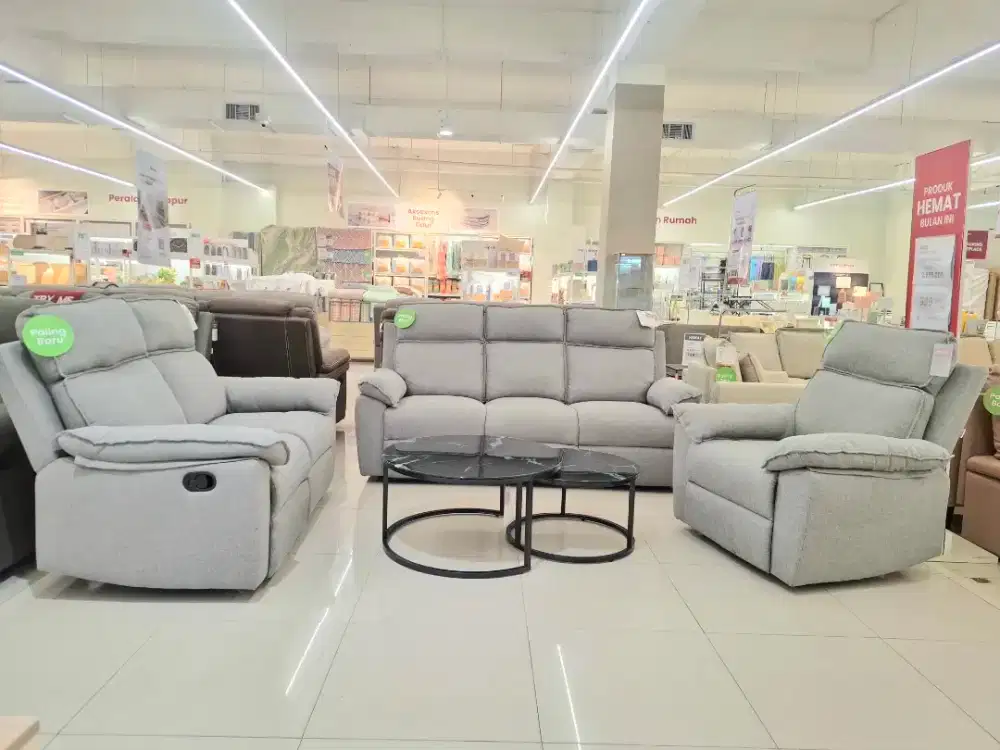 SOFA RECLINER FABRIC POCKET SPRING TERMURAH