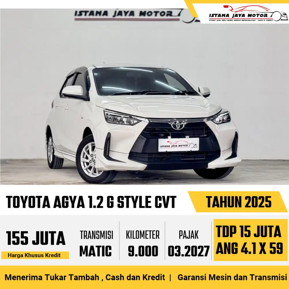 TOYOTA AGYA 1.2 G STYLE CVT 2025