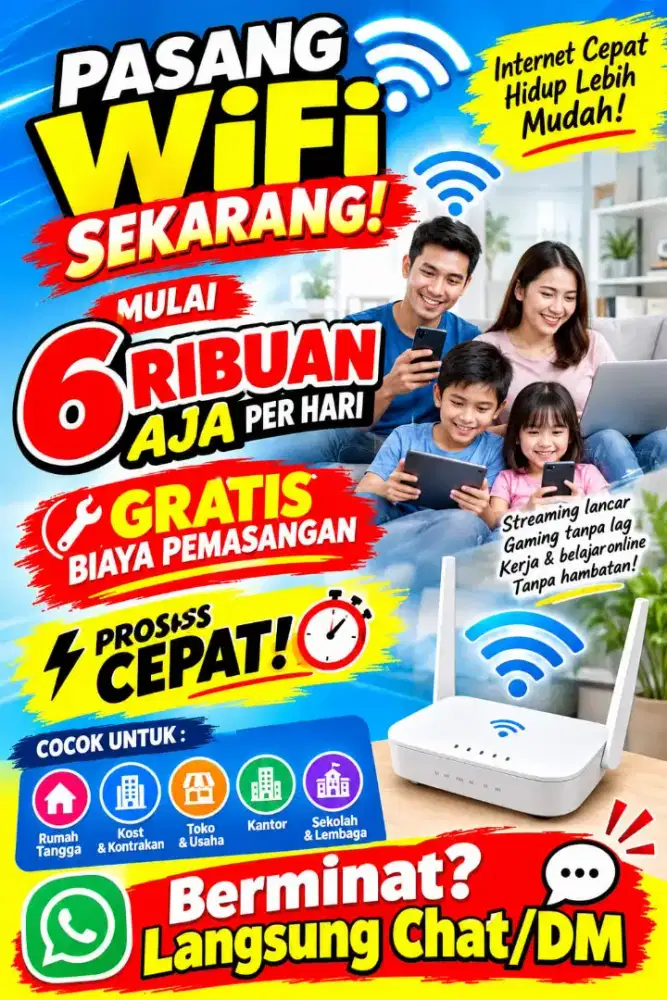 JASA PASANG WIFI TERMURAH TERPERCAYA SEINDONESIA