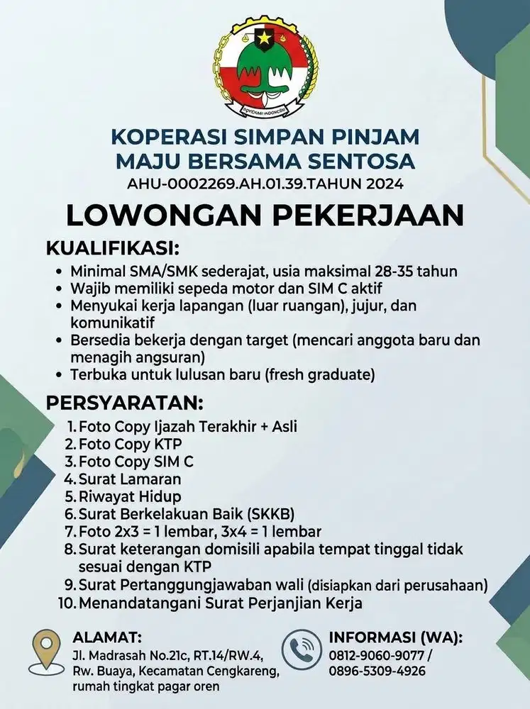 LOWONGAN KERJA KSP MBS (KOLEKTOR)