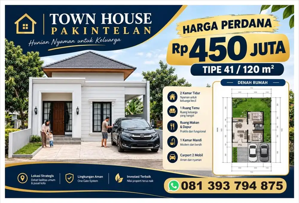 Rumah Murah 450 jt Town House Pakintelan Ring 2 Unnes