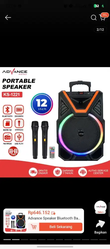 Speaker Bloototh Advance KS 1221