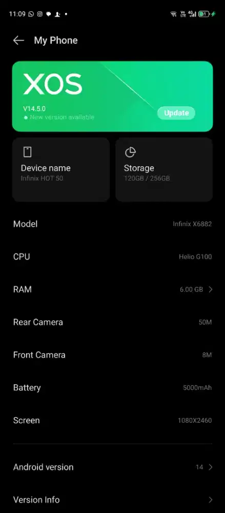 INFINIX HOT 50 6+6/256