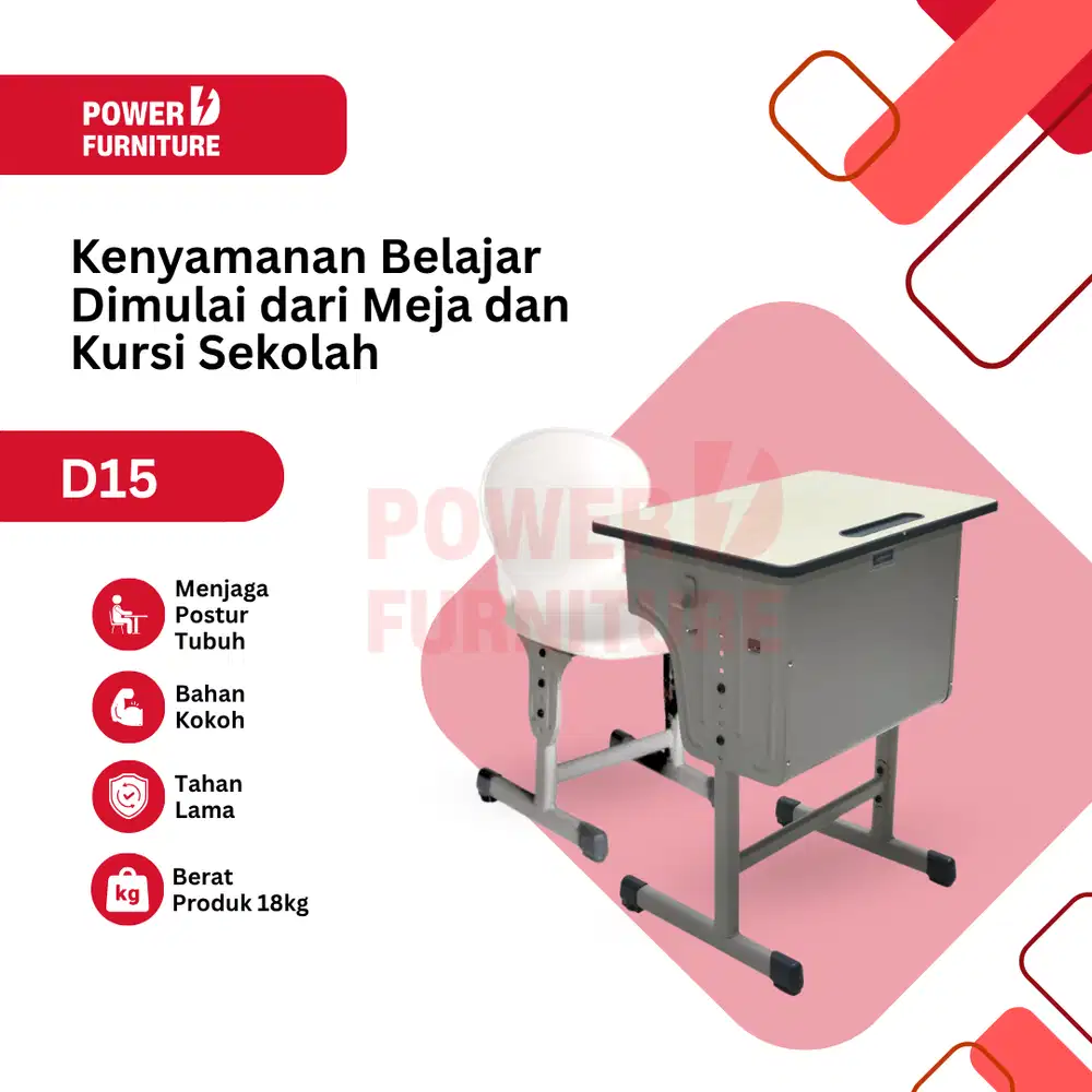 Meja Belajar Siswa | Bangku Sekolah Set | Kursi Sekolah Modern - D15